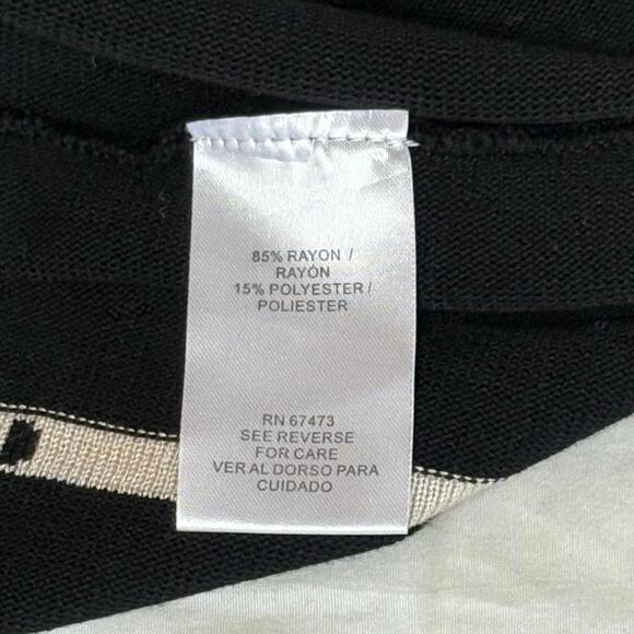 Danny & Nicole Short Sleeve Fit & Flair Knit Dress Women's L | Black & White - Picture 8 of 14